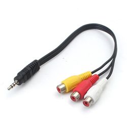 3,5 mm mini av mand til 3 Rca kvindelige audio kabel stereobånd adapter ledning