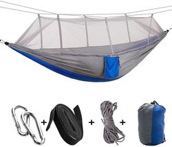 2 person Camping Garden Hængekøje med myggenet, grå farve