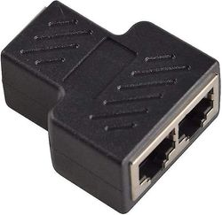 Rj45 splitterkontaktadapter - Ethernet Splitter Coupler Double Socket Hub Interface Contact Modulær (2 stk, svart)