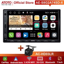 Bicaco Atoto 7 tommer bilstereo 2 Din bilradio Android 11 Carplay Bluetooth Indbygget GPS Universal HD berøringsskærm til bilmultimedier Med HD03LR...