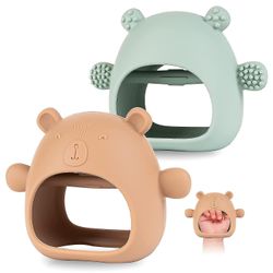 2-pack leksaker för 3+ s, 2022 Nya Never Drop Teething Toys, Bpa D Silic Hand Pacifiers For Suc Girls Bo