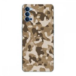 Crazy Kase Hull For Oppo Reno4 5g Silikone Soft 1 Mm, Desert Military Camouflage
