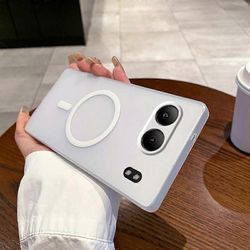 OnePlus Nord 4 -magneettikotelolle, joka on yhteensopiva MagSafe Frosted PC -puhelimen kuoren kanssa kameran linssillä Pro Monivärinen Transparent ...