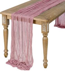 Witdreamer Bomuld Bryllup Sengetøj Bordløber Bryllup Banket Fest Boho Hjem Dug Indretning Pink 90x180CM