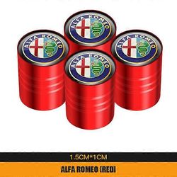 4 kpl metallirenkaiden venttiilikorkit Autonrenkaiden ilmavarsien suojus Alfa Romeo 159 147 156 GT Giulietta Mito Giulia Stelvio Disco Volante shry...