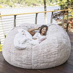 Laiska sohvapapupussi keinotekoinen turkispapupussi (vain papupussit) Valkoinen 135 x 65cm