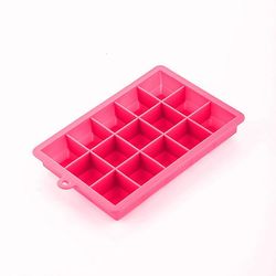 Silikone Ice Cubes Tray Square Ice Cube Maker Easy-release Mold Til Whisky Cocktail Fruit Juice Soda Køkken Tools Gadget Pink