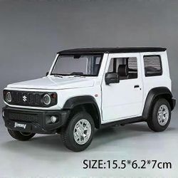 1:24 SUZUKI Jimny SUV metalliseos automalli painevaletut metalliset maastoajoneuvot automalli simulaatio äänivalokokoelma lasten lelu lahja Valkoinen