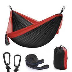 Bærbar faldskærm Nylon Udendørs Camping Hængekøje, Størrelse 300x200cm Rød