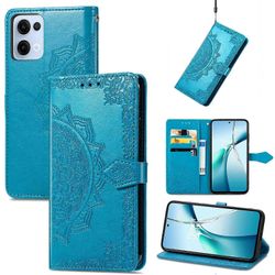 Oppo Reno13 5G (Global) Lompakkokotelo Mandala Flower Nahkainen Puhelimen Kansiteline - Sininen Monivärinen Blue