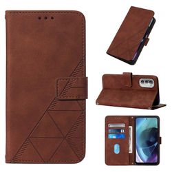 Gangxun Kompatibel med Motorola Moto G51 5g etui læder folio cover tegnebog magnetisk premium Tui Coque brun