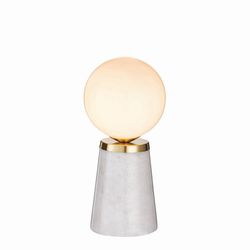 Endon Lighting Otto Globe bordlampe Hvid &grå marmor med Satin børstet guld effekt plade 1 lys IP20 - G9