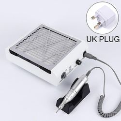 HCSC 40W 45000rpm 2 in 1 sähköinen kynsipölynkerääjä käsikappale manikyyripedikyyri kone File Kit Kynsityökalut kynsiporanterillä Uk pistoke (220-2...