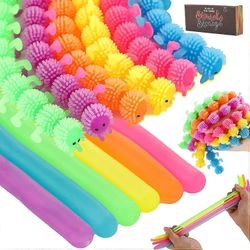 Ubiuo Fidget-nuudelilelut, aistinvaraiset nuudelijouset, joustava stressinlievityslelu, 12 pakkausta hiljainen Fidget-nuudeli sateenkaaren värillä ...
