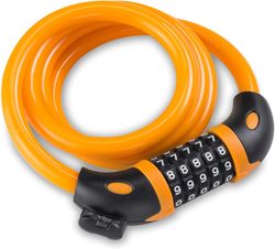 Mikasa Cykellås med 5-cifret kode 1,2 m/4 ft cykelkabellås (grøn) Orange