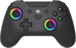 Shindat Langaton ohjain OLED Switch Gamepad Bluetooth-ohjaimelle LEDillä, värähtelevä muurahainen 6-akselinen gyroskooppi - musta