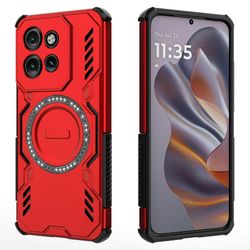 Magneettinen kotelo Motorola Edge 50 Neo 5G / Thinkphone 25 5G Butterfly Armor ontto lämmönpoisto PC + TPU-puhelimen kansi Punainen