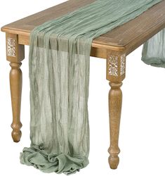 Witdreamer Bomuld Bryllup Sengetøj Bordløber Bryllup Banket Fest Boho Hjem Dug Indretning Grøn 90x300CM