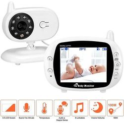 BabyPhone Video trådløs multifunksjon 3.5 "LCD fargevideo toveis lyd, nattsyn, temperaturovervåking
