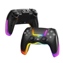 Värikäs valonauha langaton peliohjain ladattava peliohjainlahja lapsille aikuisille Musta