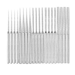 20 kpl kiinnitettyjä 5 eri muotoista timanttiporanterää, 1/8 tuuman varren timanttihiomatyökaluja pyöröporaukseen Hopea