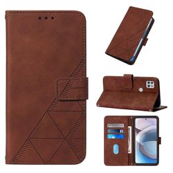 Gangxun Kompatibel med Motorola Moto One 5g Ace Case Læder Folio Cover Wallet Magnetic Premium Tui Coque brun