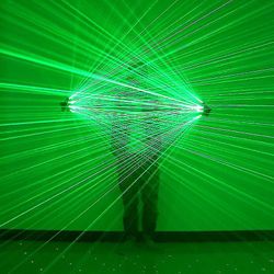 Grønne laserhandsker, led sceneoptrædensrekvisitter Ret 2