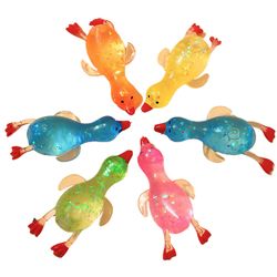Haloppe Duck Squeeze Toy Stretchy Slow Rebound Glitter Maltose Soft TPR Pinch Toy Animal Squishes Stress Relief Fidget Toy Satunnainen väri