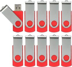 10 Pack USB-minnepinner USB 2.0 Thumb Drive Bulk Pack Dreibare Memory Stick Fold Storage Jump Drive Zip-stasjon TA 10 pakke rød 4GB