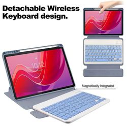 Til Lenovo Tab M11 (Xiaoxin Pad 11 2024) etui PU+akryl tabletstativdæksel med Bluetooth-tastatur Lilla Style C Lenovo Tab M11 (Xiaoxi