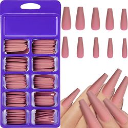 Grape Pp 100pcs Professionel Coffin Falske negle, ballet Negle Lang Akryl Nail