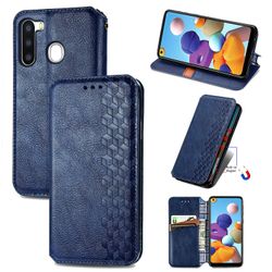 Gangxun Sag til Samsung Galaxy A21 Flip Cover Tegnebog Flip Cover Tegnebog Magnetisk Beskyttende Handytasche sag Etui - Blå