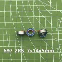 Begrænset aksek 10stk 687-2rs Gummiforseglet dyb rille kugleleje 687 687rs 7x14x5 miniature stållejer 7 * 14 * 5 mm