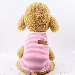 Cat Cloth Klassisk stribet kæledyrskat tøj til katte sommer hund kat vest skjorte Katten Kleding Kedi dragt varer til kæledyr katte kostume tøj S Pink