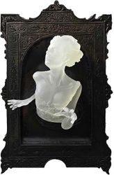 Ghost In The Mirror Wall Decor - Luminous Ghost Mirror -patsas, Halloween-koristeet, Haunted House (WOMAN)