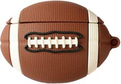 Linkrunning Øretelefon kasse kompatibel med Airpods 1 / 2, Cool Creative Brown Rugby Football Shape Airpods Sag, Stilfuld Soft Silikone Øretelefon ...