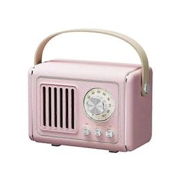 P19 Retro FM-radion suunnittelu Bluetooth-kaiutin langaton musiikkisubwoofer kahvalla Vaaleanpunainen