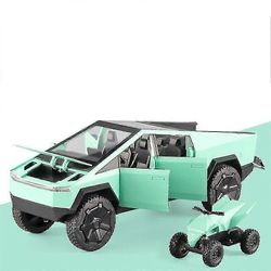 1:24 Tesla Cybertruck Truck Alloy Lelu Automalli Diecasts Ajoneuvot Pickup Moottoripyörä Auton koristelu Kid Boys Lelut Joululahjat Green no box