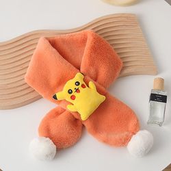Børn Winter fortykket Varm Pikachu Imitation Rex Rabbit Fur Plys Bib for mænd og kvinder Babyer orange