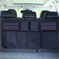 Universal Auto Bil Arrangør Trunk bagsædet Opbevaring Taske Mesh Net Pocket Bag Sort