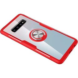 Genomskinligt Fodral Samsung Galaxy S10+-Galaxy S10 Plus Ring Och Metallplatta Magnetisk Bilhållare Transparent Ha M