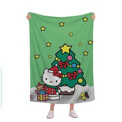 Christmas Sanrio Trykt tæppe Sød Kitty Cat Flannel Tæppe 2 Stil 3 75*100cm