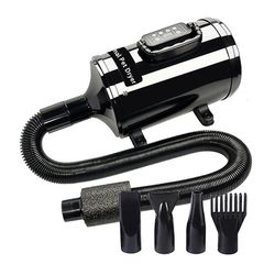 YC-C5 koiran fööni ioninen älykäs LCD-näyttö lemmikkieläinten hoitokuivain, US pistoke - musta