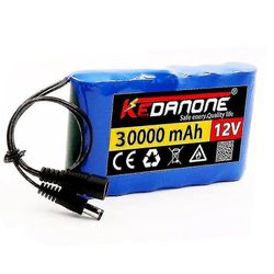 Uusi kannettava Super 12V 30000mAh ladattava litiumioniakku kapasiteetti DC 12.6V 30ah CCTV-kameranäyttö + laturi Battery x1