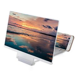 Näytön vahvistin Mukavuus Matkapuhelimen suurennuslasiprojektori Näyttö elokuville Videot ja pelaaminen kotiin Uutta Valkoinen