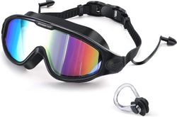 Ubiuo Uimalasit korvatulpilla, UV-suoja Ei vuotavia huurtumista estäviä linssejä uimalasit aikuisille naisille, miehille ja nuorille