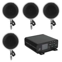 4-kanavainen vahvistin 4 tuuman täyden valikoiman moottoripyörän stereokaiuttimet 1000 W vedenkestävä Bluetooth-kaiutin mönkijäveneelle H