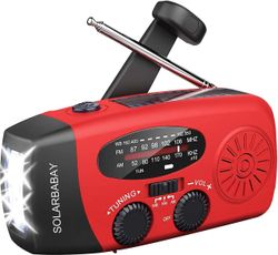 Aurinkoradio, omavoimainen kampiradio LED-taskulampulla, AM / FM / WB-sääradio 2000mAh: n ladattavalla akulla Cisea Smart Phone Em -puhelimeen