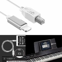 Lightning to Type-B Midi -näppäimistömuunnin USB 2.0 -kaapeli iPhonelle 7 8 X Ipad