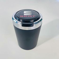 Tuhkakupit Auto savuke tuhkakuppi kannella LED-valolla kannettava irrotettava sopii SEAT TOLEDO leon EXEO mk3 mk2 5f ateca Bolero musta